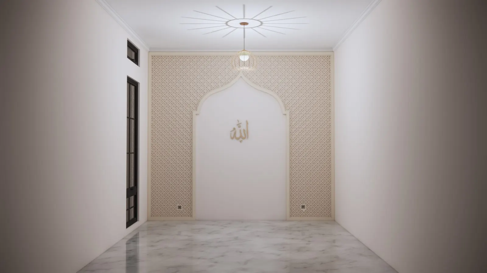Masjid dan balai komunitas dengan ornamen kaligrafi dan pendopo (4)